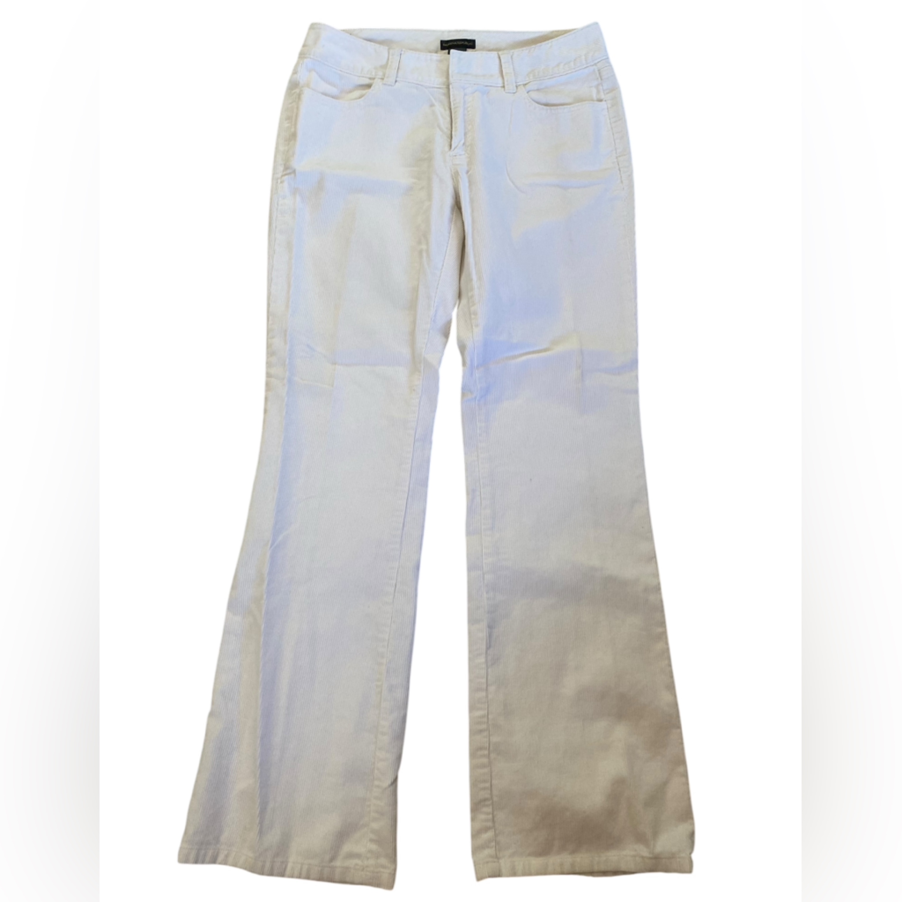 Banana Republic Women's White Pants 12 Hong Kong Cotton 4 Pocket Zipper Brand
